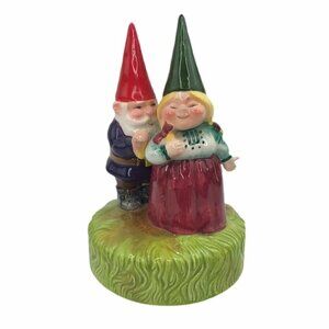 Vtg 70s Gorham Gnome Couple Rotating Music Box Sunshine of My Life Song